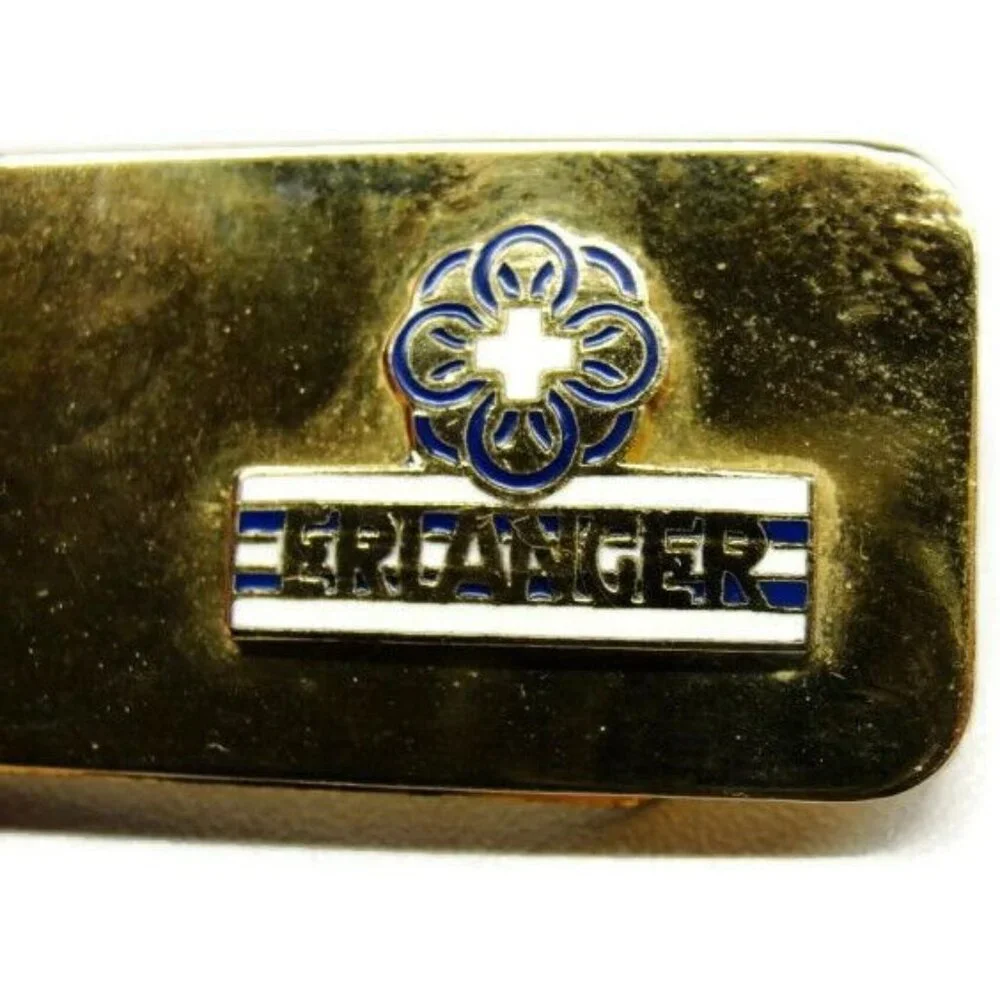 Money Clip Erlanger Health Systems Stainless Steel Gold Tone Credit Card Vintage